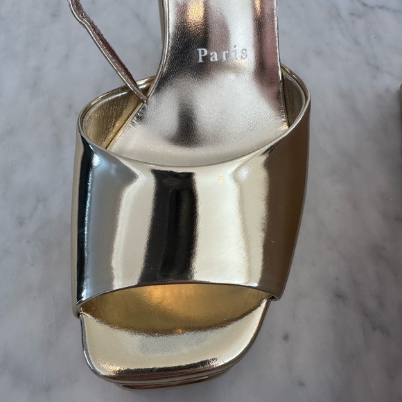 Christian Louboutin Amali Alta 130 Mirror Leather Platform Sandals - Picture 4 of 10